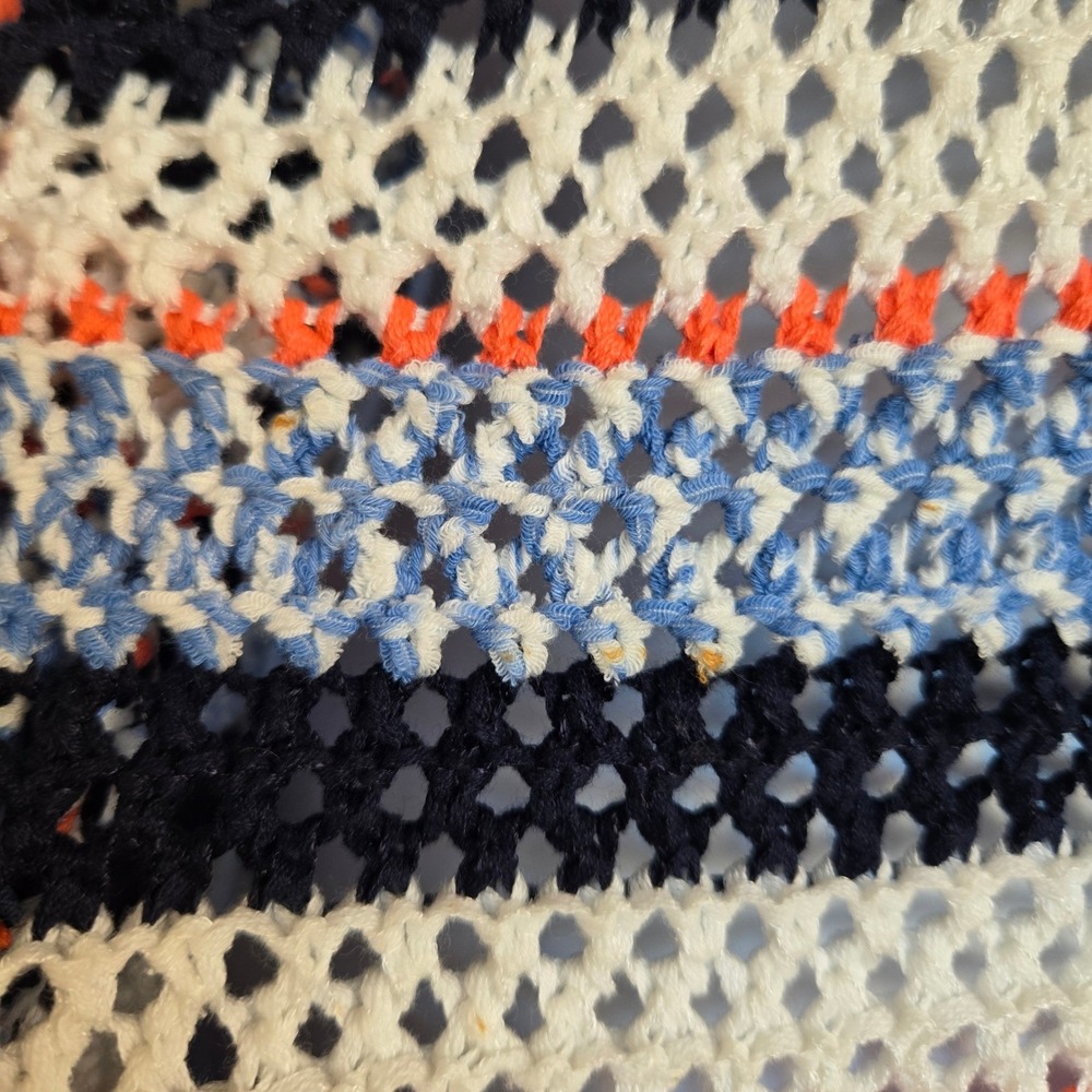 Tommy Hilfiger Striped Open Knit Cotton Sweater‎ Size S Nautical Coastal Preppy - Picture 6 of 11
